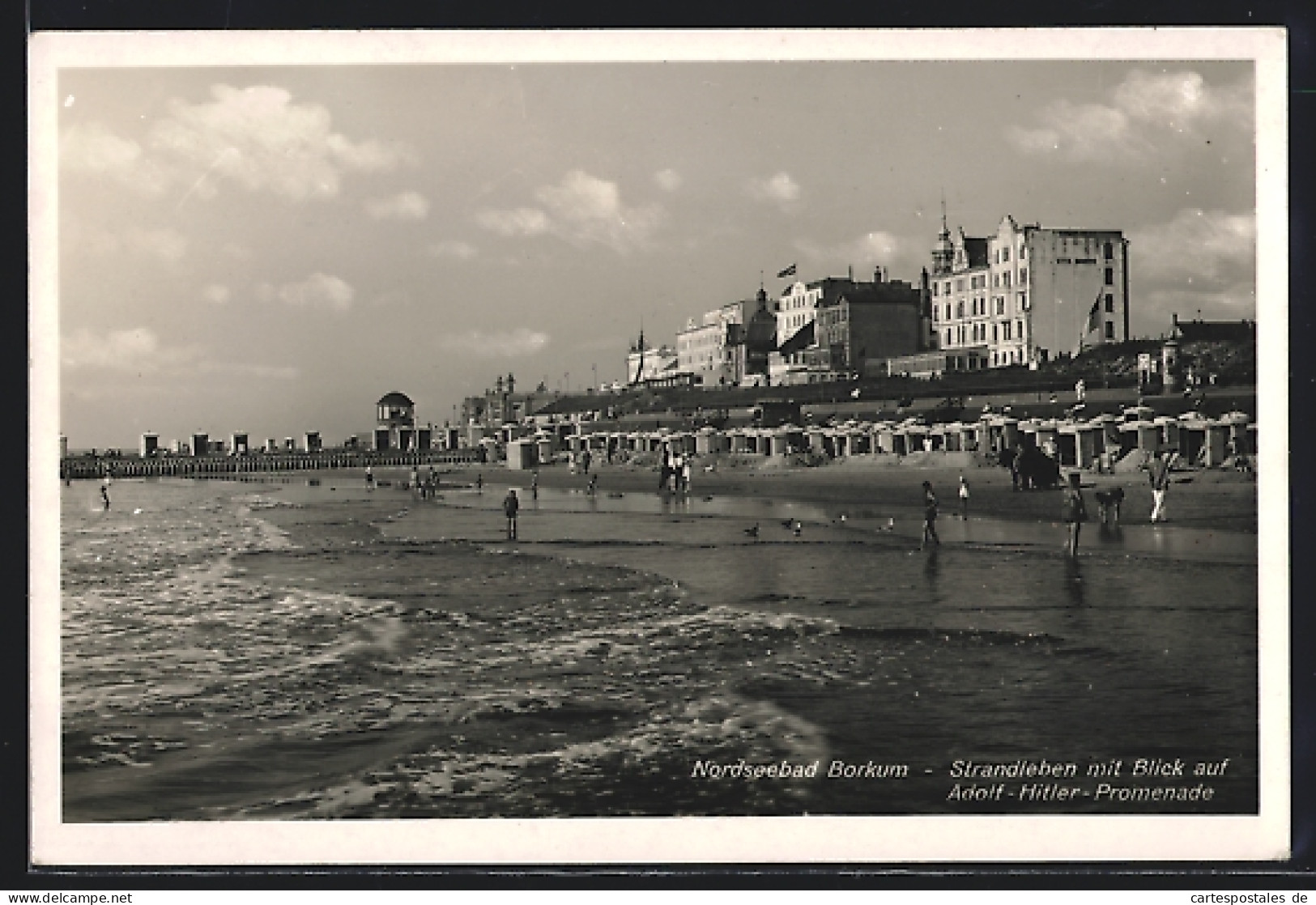 AK Nordseebad Borkum, Strandleben Mit Blick Auf Die Promenade  - Borkum