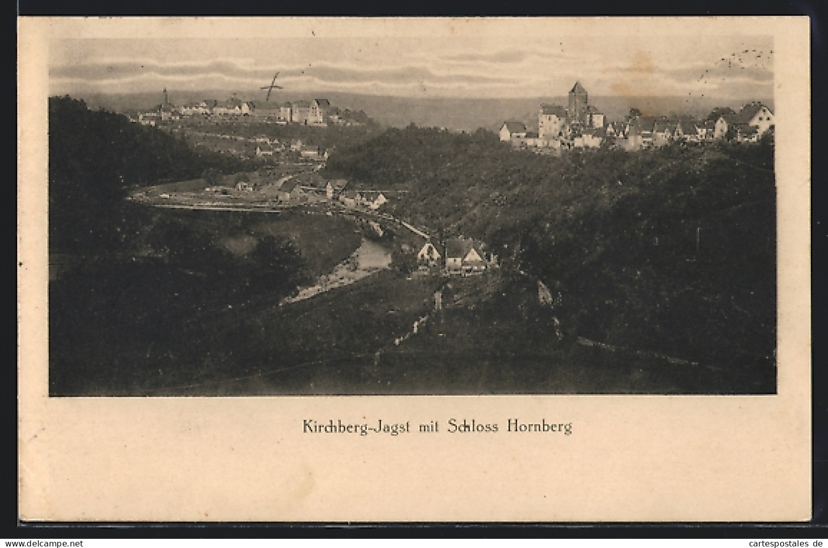 AK Kirchberg-Jagst, Blick über Den Ort Und Schloss Hornberg  - Hornberg