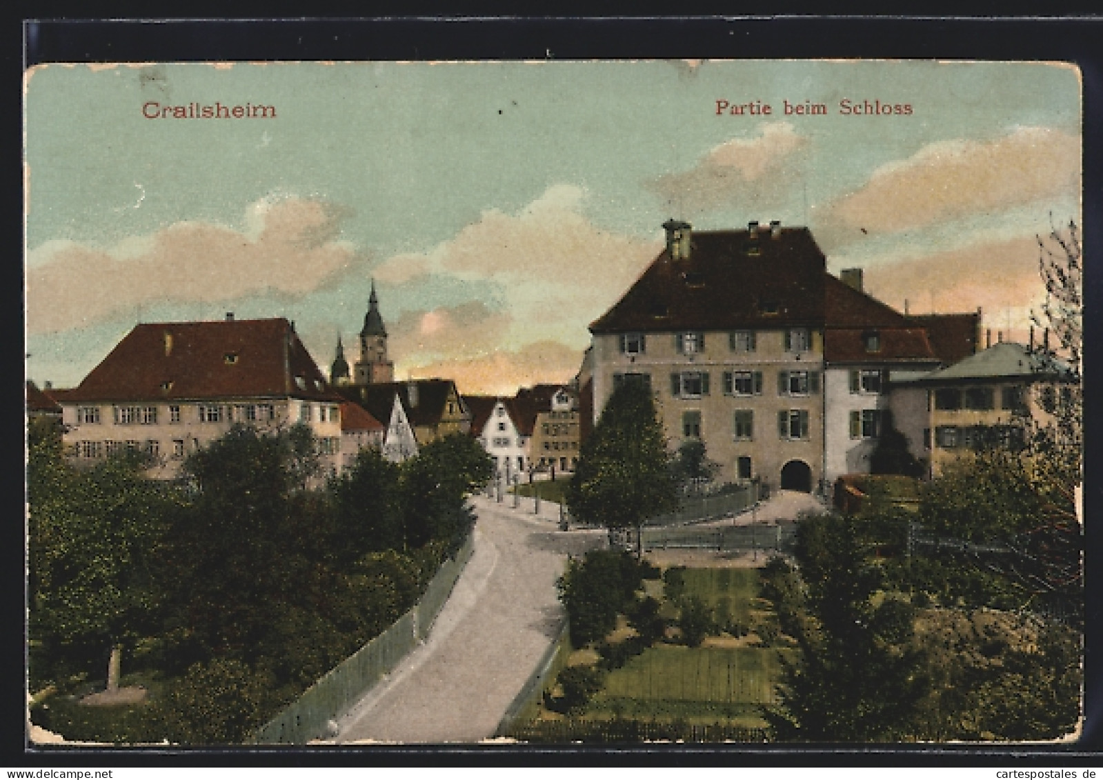 AK Crailsheim, Strassenpartie Am Schloss  - Crailsheim