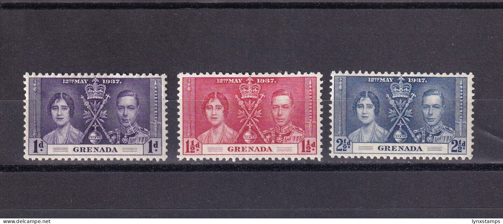 SA06a Grenada 1937 Coronation King George VI And Queen Elizabeth Hinged Stamps - Grenada (1974-...)