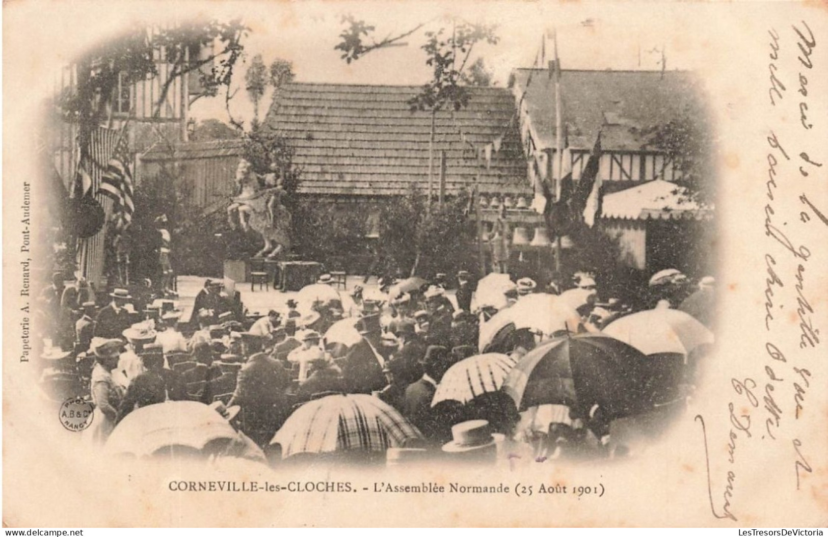 FRANCE - Corneville Les Cloches - L'assemblée Normande - 25 Août 1901 - Animé - Carte Postale Ancienne - Bernay