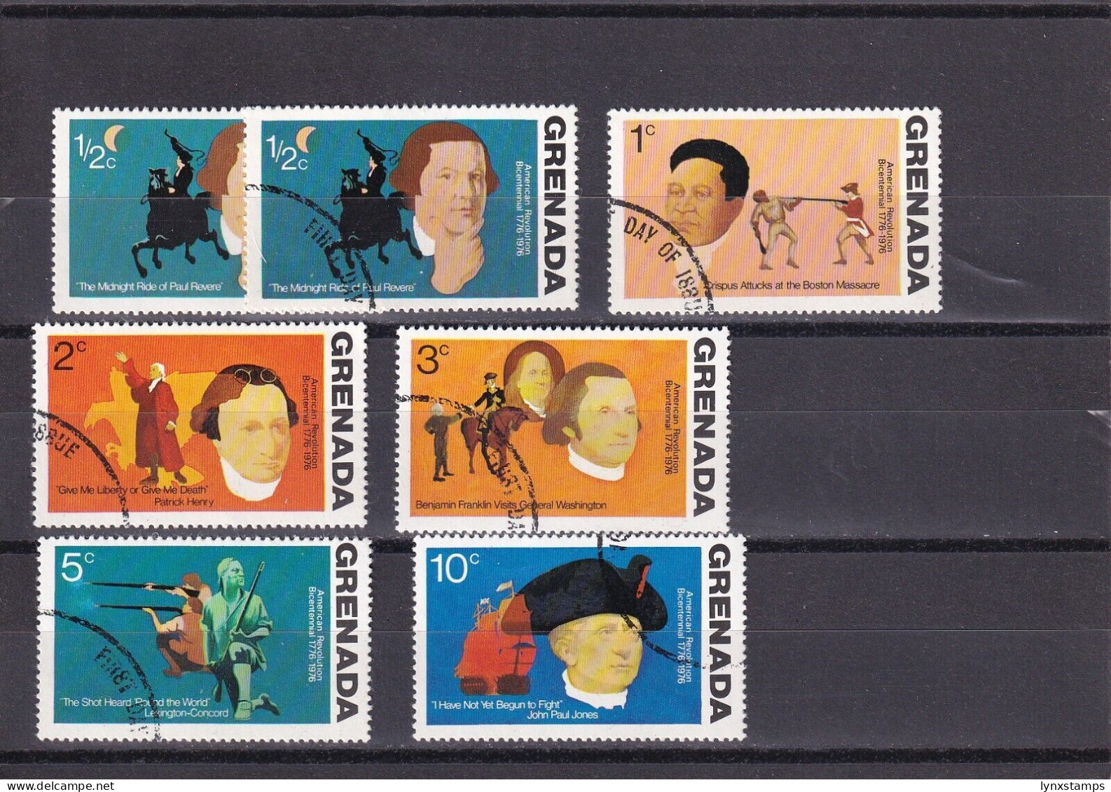 SA06a Grenada 1975 The 200th Anniversary Of American Revolution FDI Stamps - Grenada (1974-...)