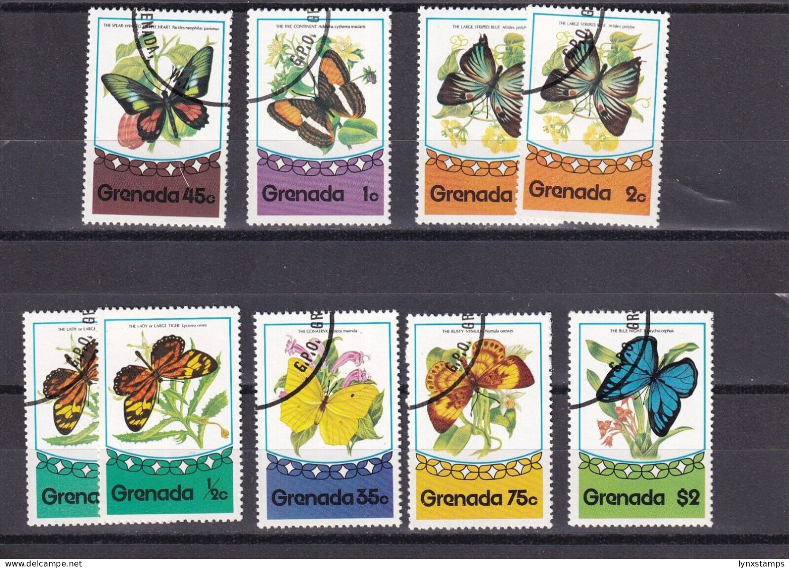 SA06a Grenada 1975 Butterflies Used Stamps - Grenade (1974-...)