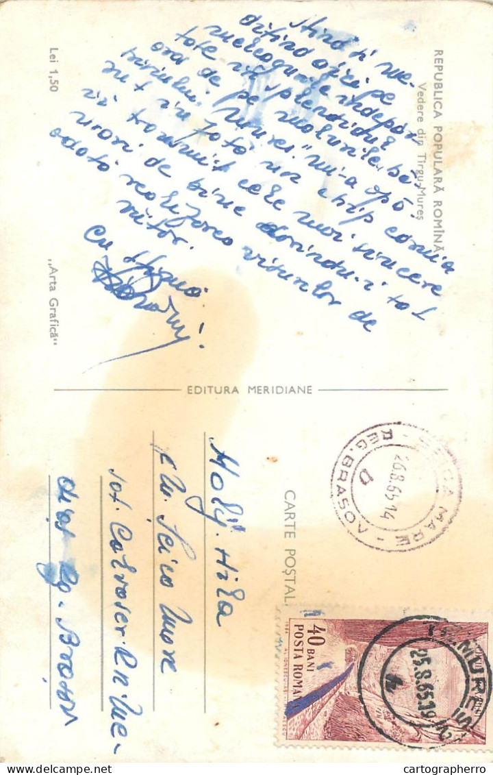 Postcard Romania Targu Mures 1965 - Rumänien