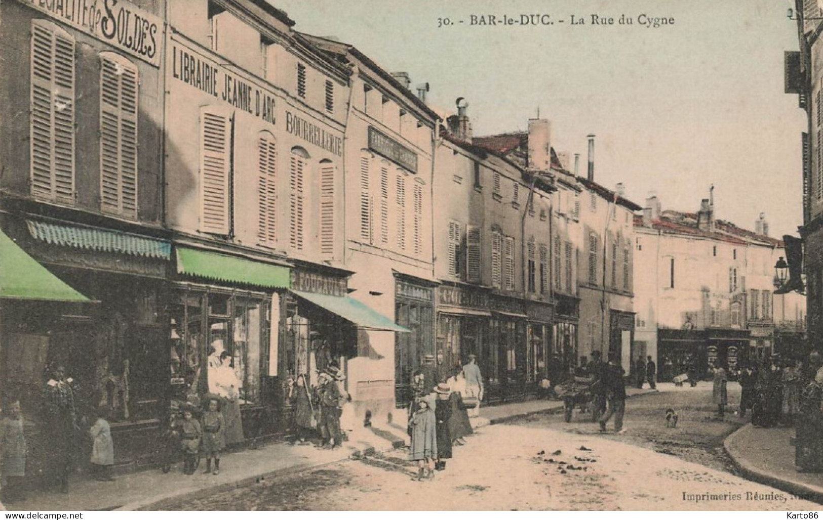 Bar Le Duc * La Rue Du Cygne * Librairie Jeanne D'Arc * Bourrellerie FOUCAULT * Commerces Magasins - Bar Le Duc