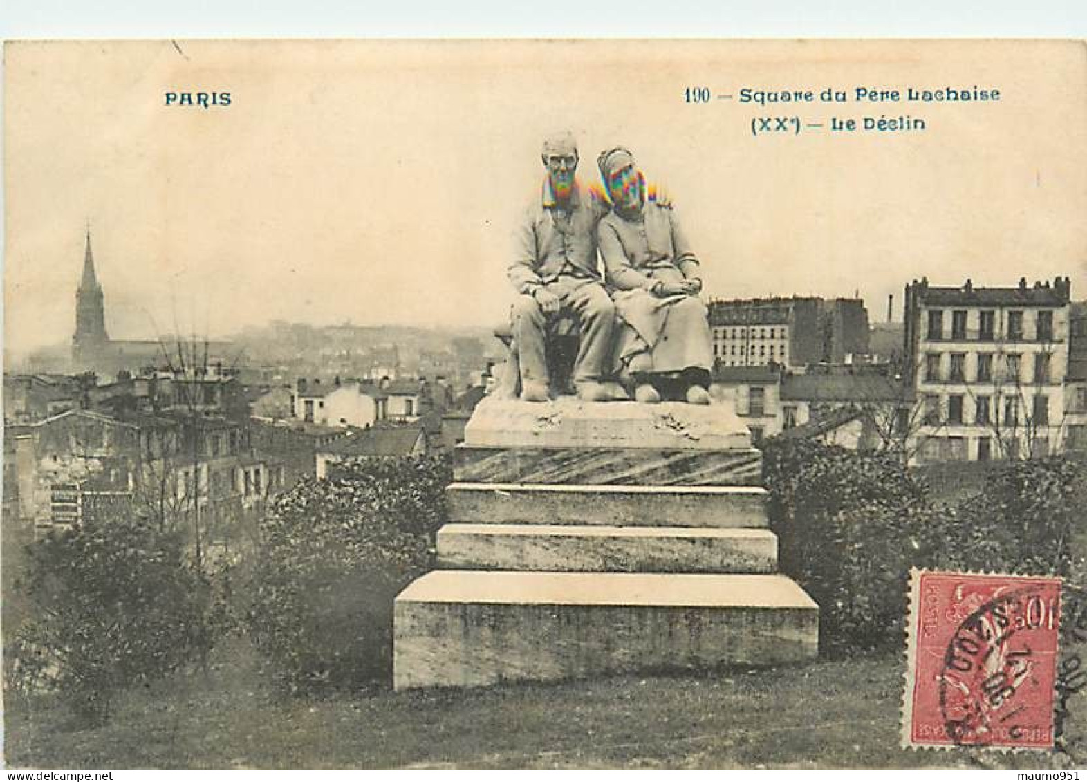 75 PARIS - Square Du Père Lachaise. Le Déclin - Estatuas