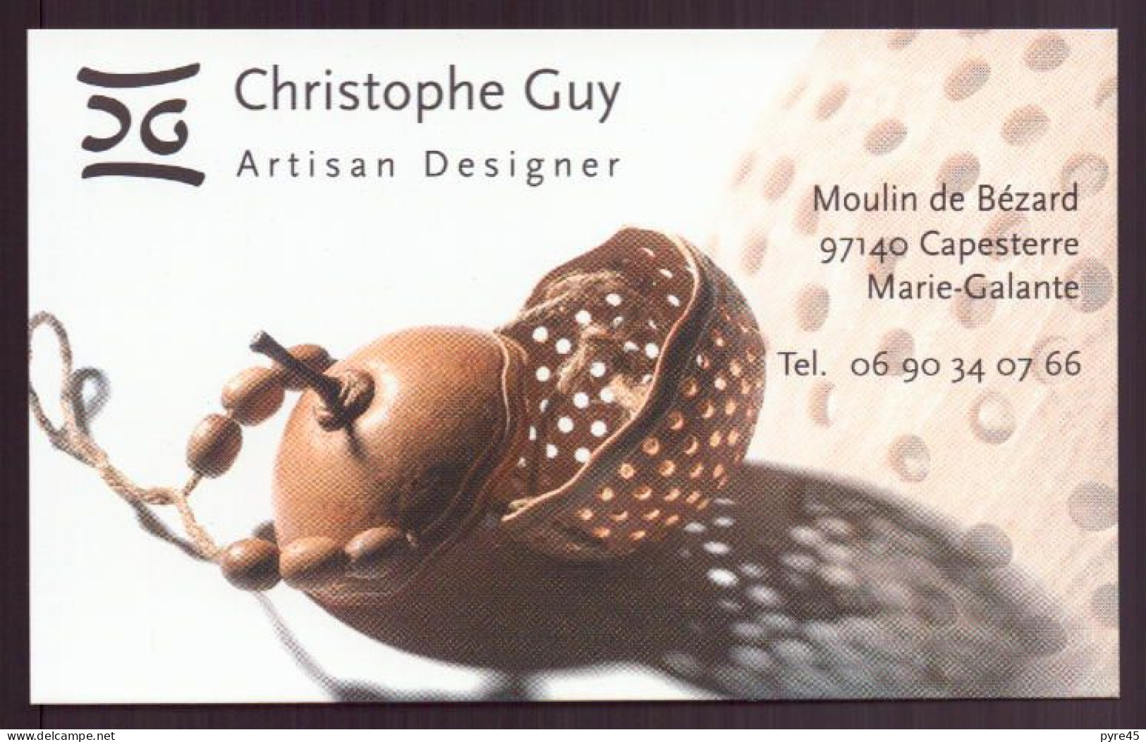 CARTE PUBLICITAIRE ARTISAN DESIGNER A CAPESTER DE MARIE GALANTE - Visiting Cards