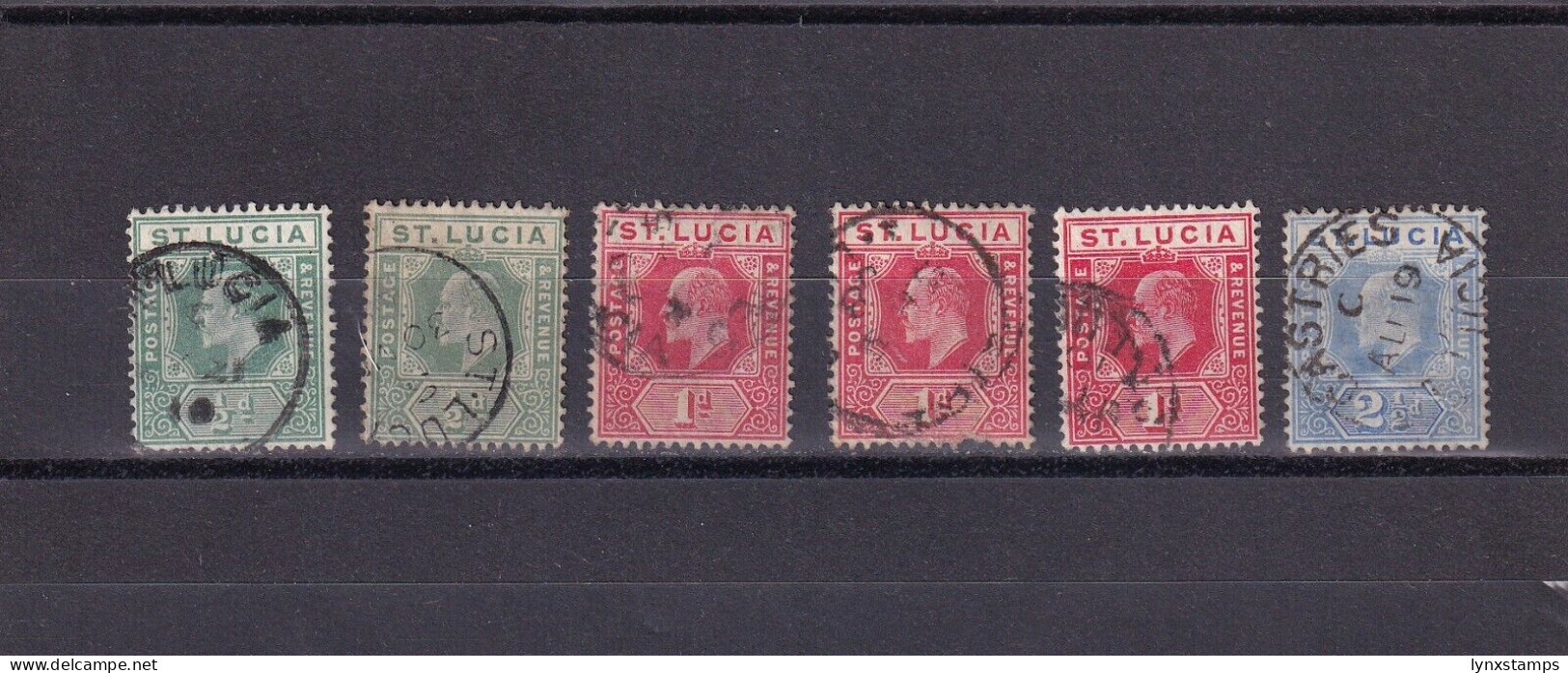 SA06a St Lucia 1907-1909 King Edward VII Used Stamps - St.Lucia (1979-...)