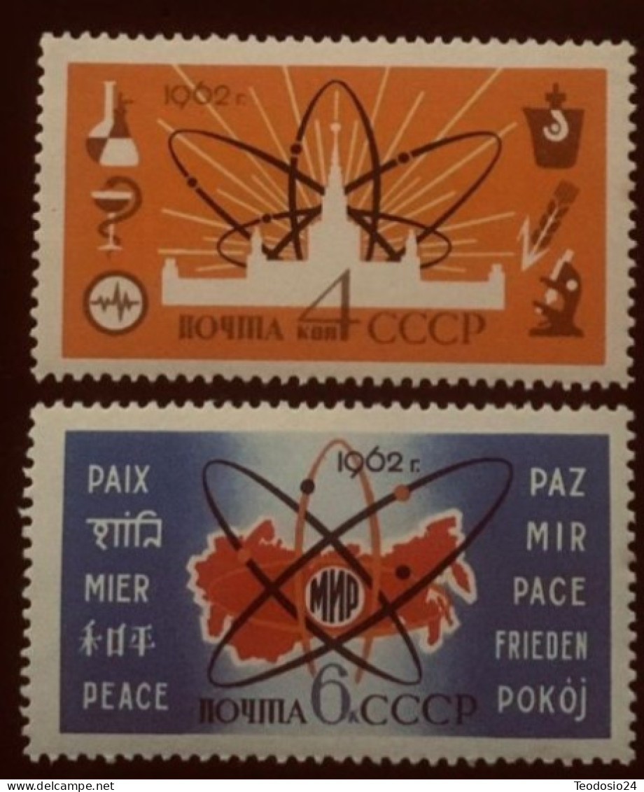 RUSSIA  1962  (Michel 2638/9) (Yvert 2547/8) "Atoms For Peace". ** - Used Stamps