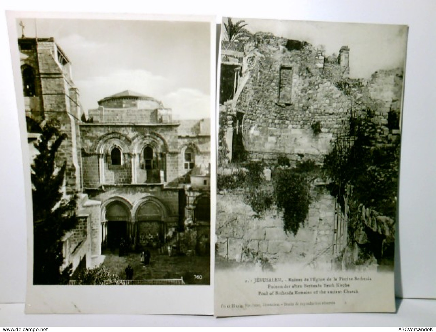 Jerusalem. 2 X Alte Ansichtskarte / Postkarte S/w, Ungel. Ca 20 / 30ger Jahre ?. 1 X Heilige Grabeskirche. 1 X - Ohne Zuordnung
