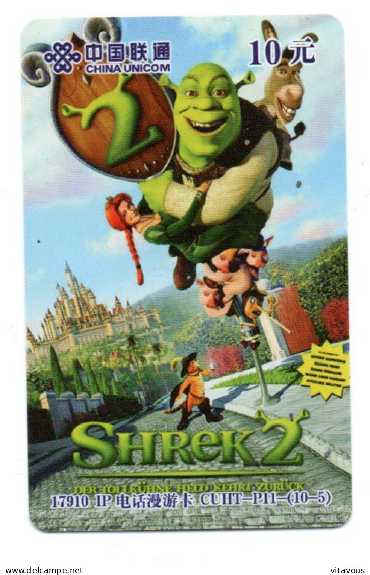 Shrek2 Film Movie Carte Prépayée Chine Card  (K 236) - Cina