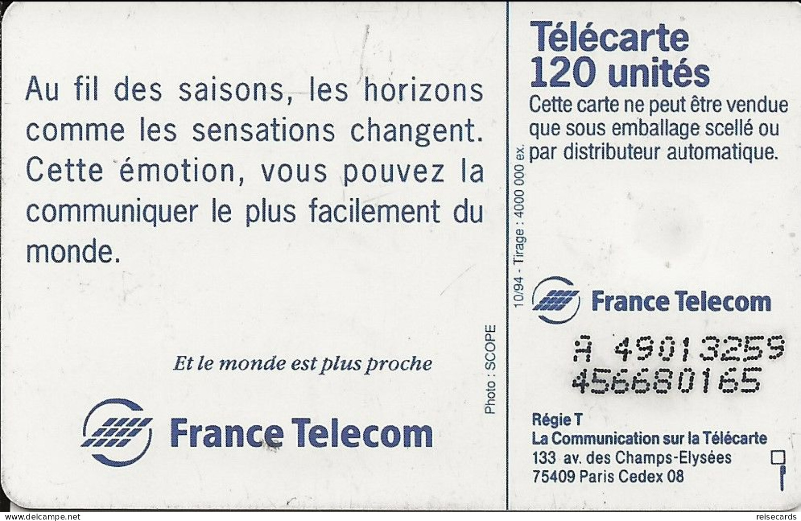 France: France Telecom 10/94 F513A Saison Automne - 1994