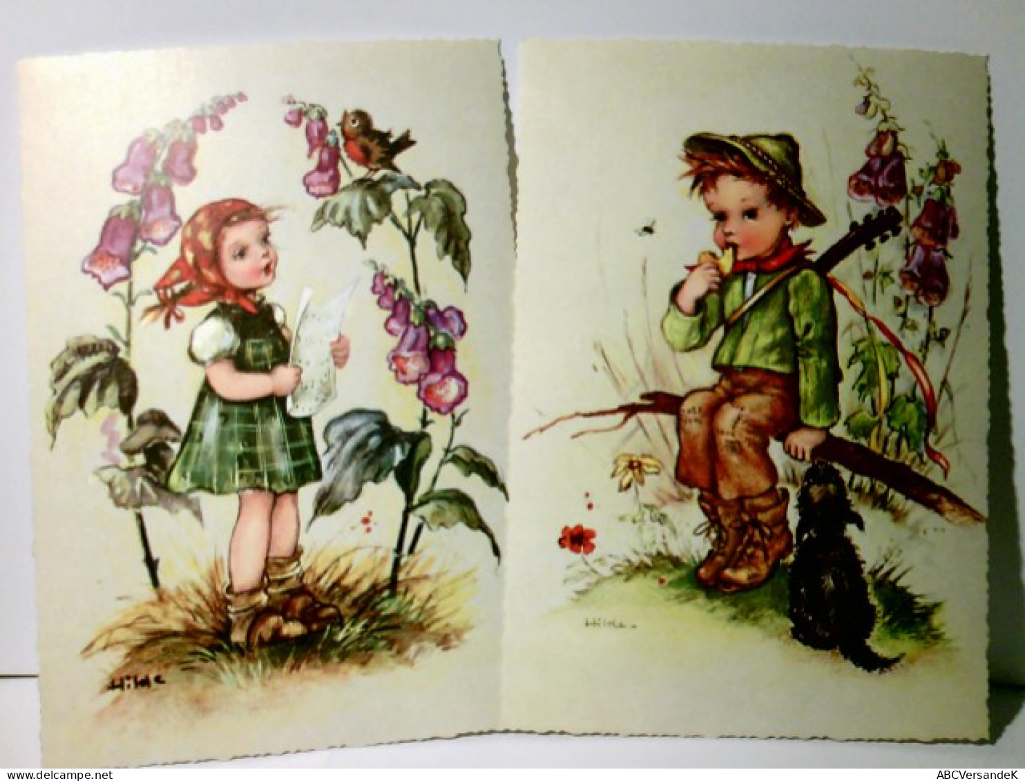 Nostalgie / Vintage. Niedliche Kinder. Set. 2 X Alte Ansichtskarte / Künstlerkarte Farbig Von Hilde, Ungel., - Unclassified