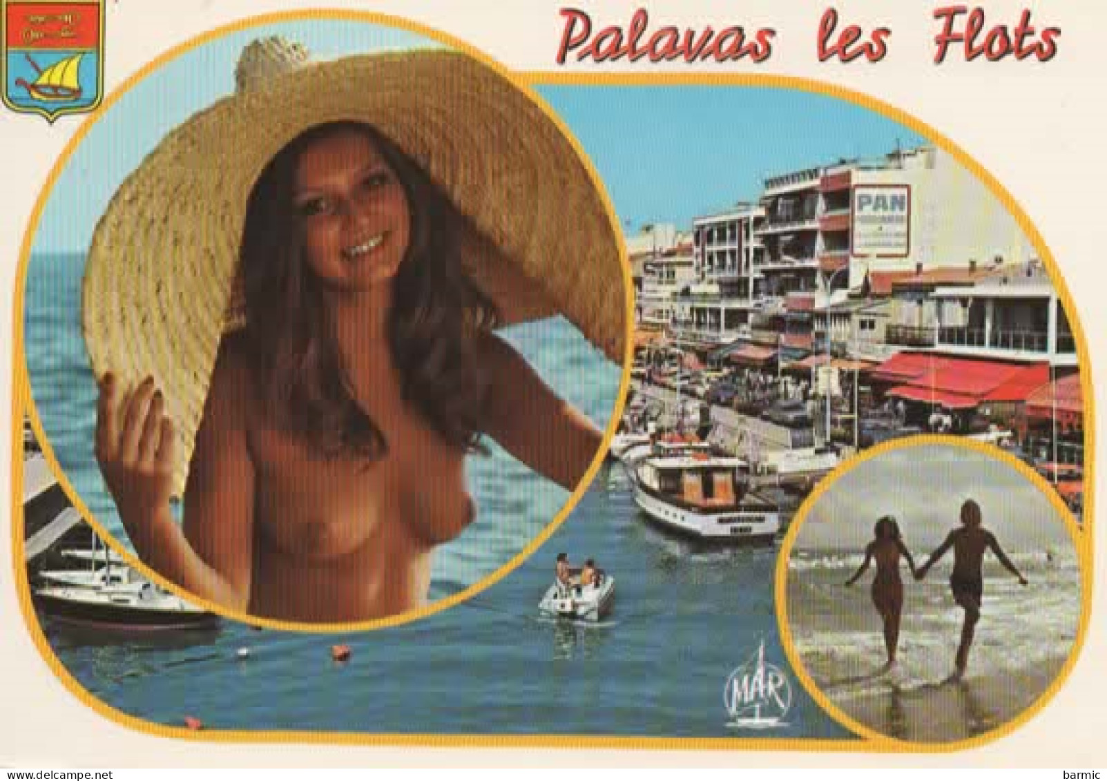 PALAVAS LES FLOTS, MULTIVUE, FEMME SEINS NUS COULEUR REF 15631 - Palavas Les Flots