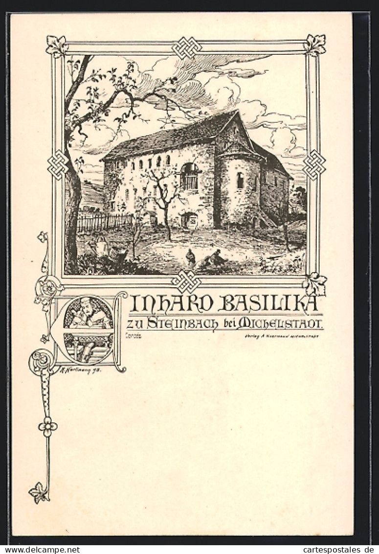 Künstler-AK Steinbach Bei Michelstadt, Einhard-Basilika  - Michelstadt