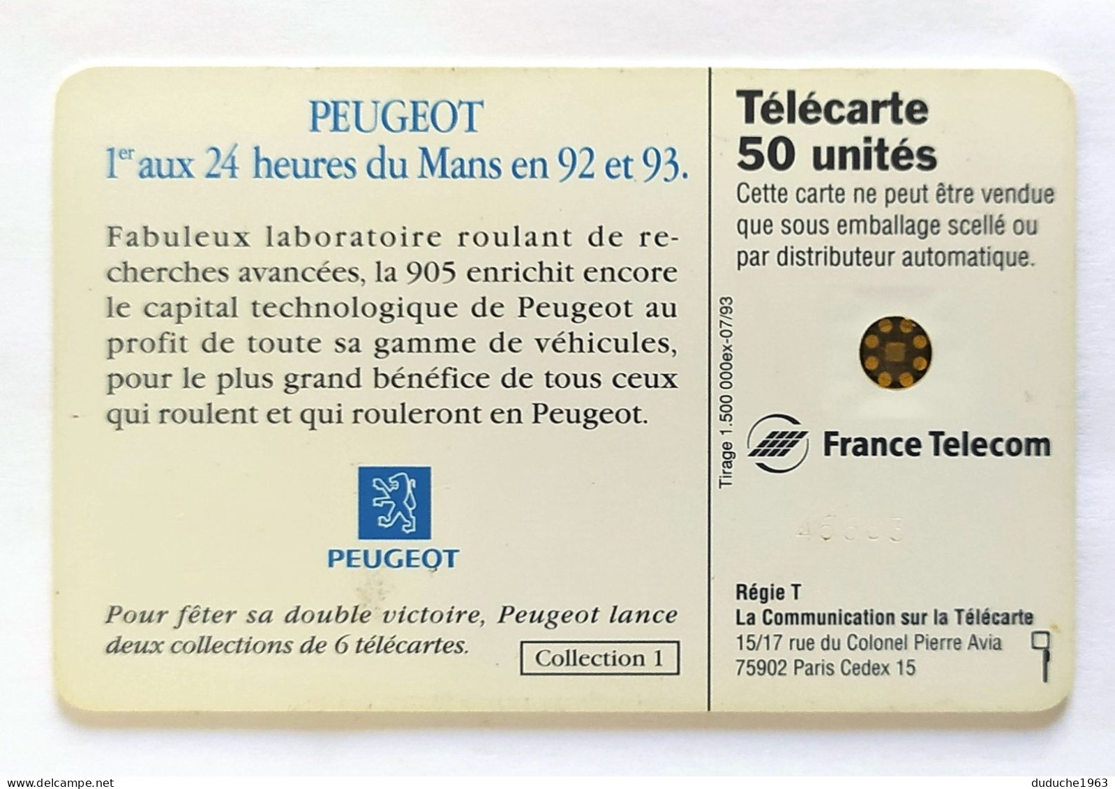 Télécarte France - Peugeot 24 Heures Du Mans - Ohne Zuordnung