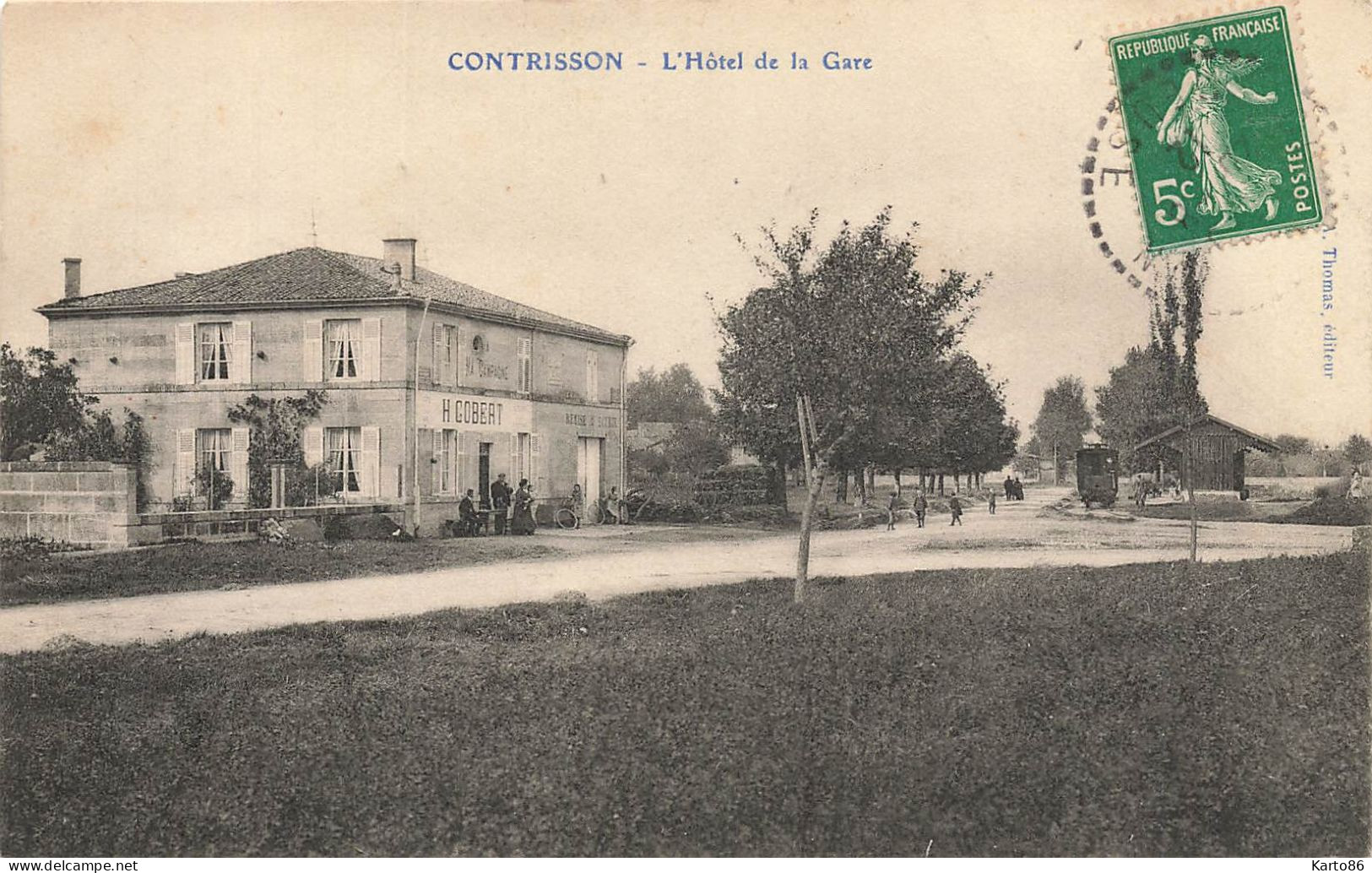 Contrisson * L'Hôtel De La Gare H. GOBERT * Gare Train Station Ligne Chemin De Fer Meuse * Villageois - Autres & Non Classés