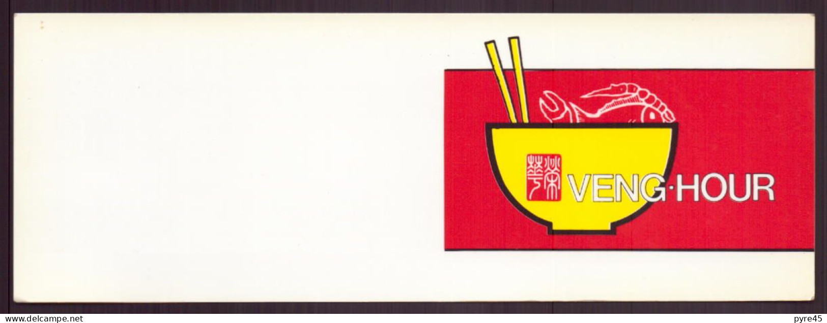 CARTE PUBLICITAIRE VENG HOUR A PARIS RESTAURANT CHINOIS ET TRAITEUR - Visiting Cards