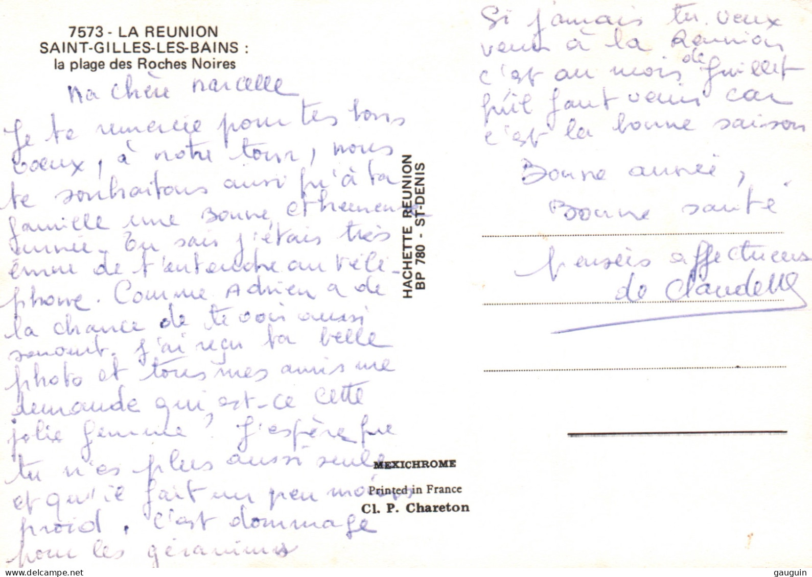 CPM - La RÉUNION - SAINT-GILLES Les BAINS - Plage Des Roches Noires - Photo P.Charenton - Edition Hachette - Autres & Non Classés