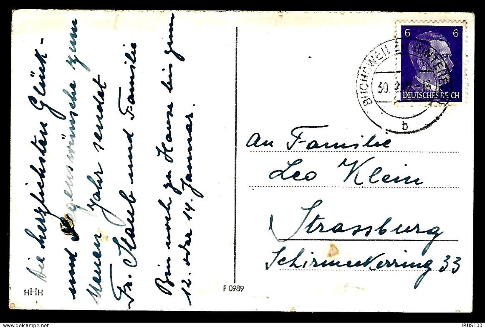 CARTE DE BISCHWILLER - 1942 - BISCHWEILER - POUR STRASBOURG - Storia Postale