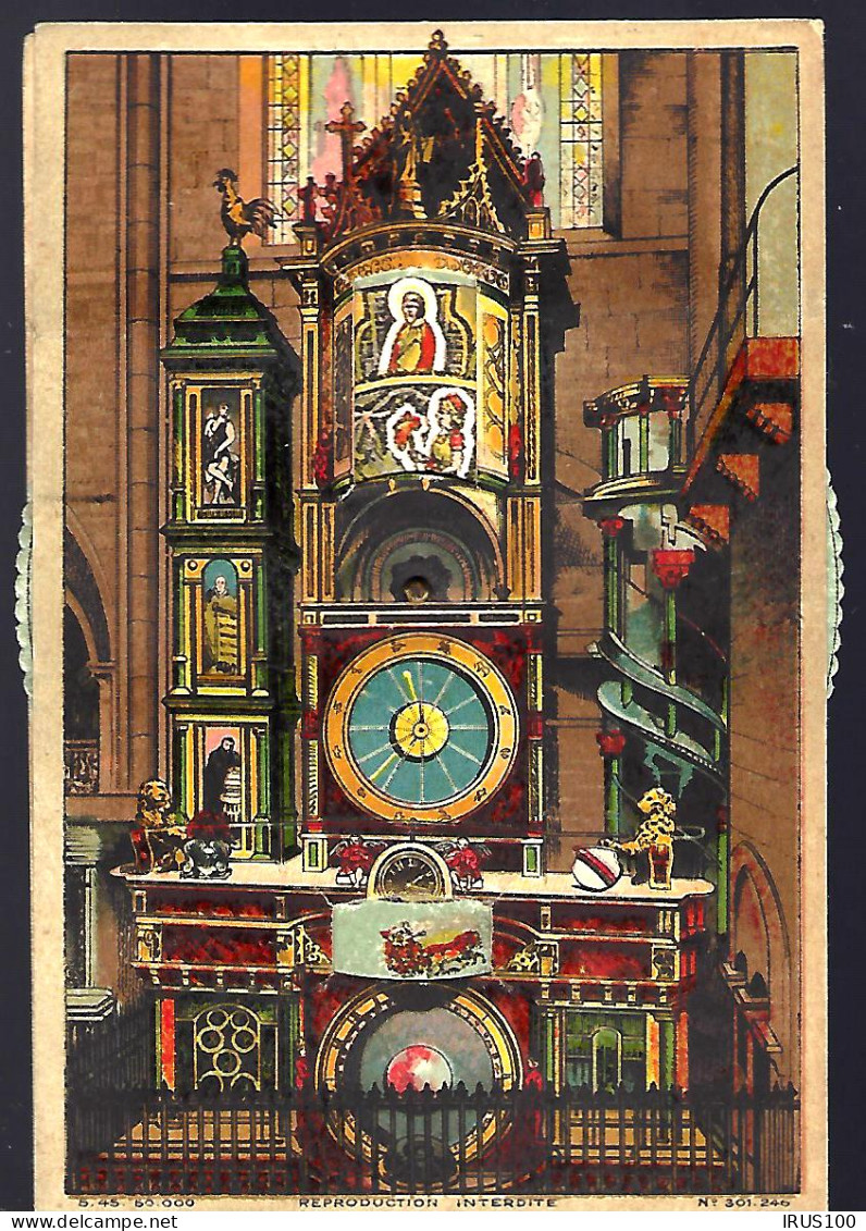 HORLOGE ASTRONOMIQUE DE LA CATHÉDRALE DE STRASBOURG - CARTE MÉCANIQUE - - Strasbourg