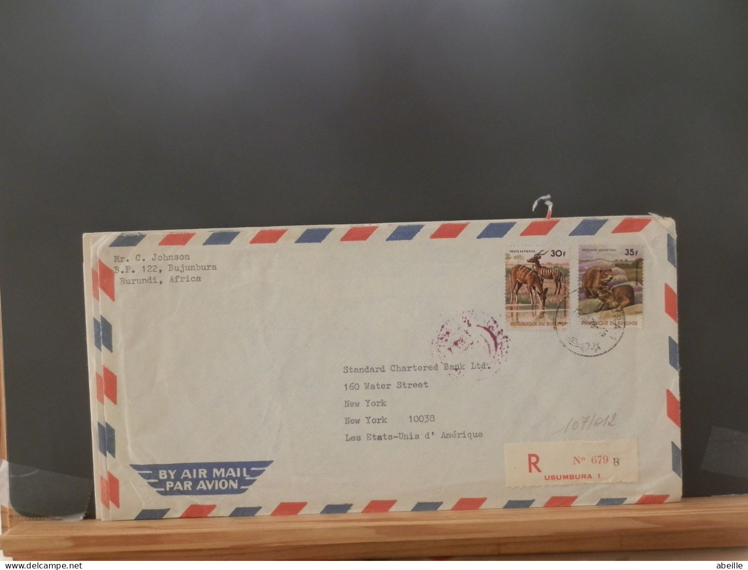 107/012 LETTRE BURUNDI 1978 POUR USA - Cartas & Documentos
