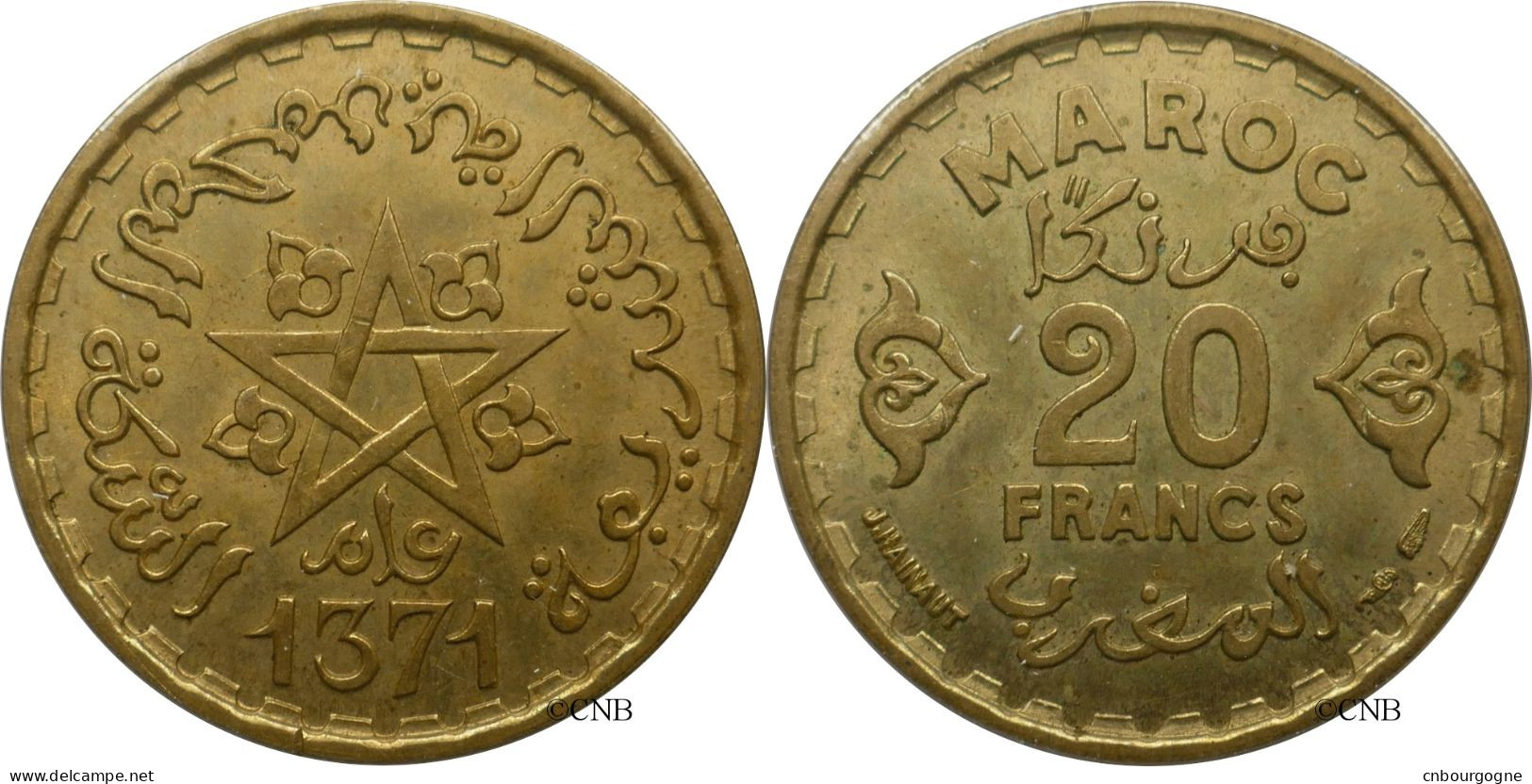 Maroc - Protectorat Français - Mohammed V - 20 Francs AH1371 (1952) - SUP/AU58 - Mon6001 - Marruecos