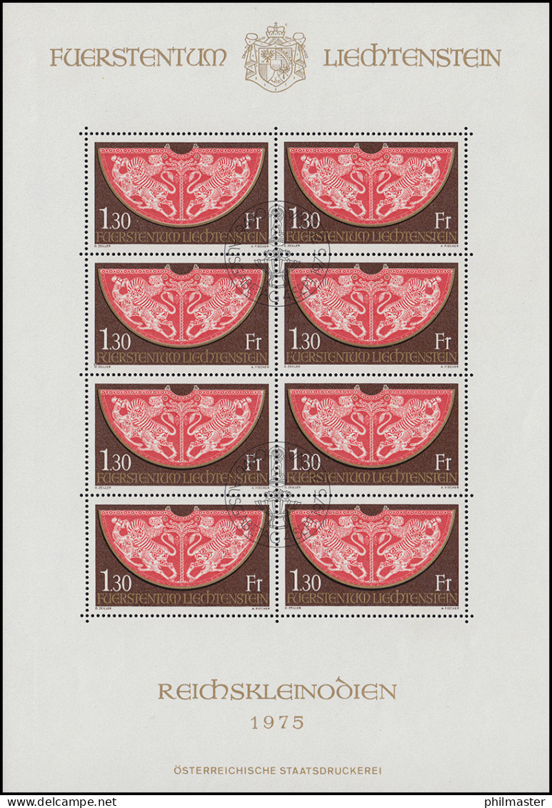 634 Reichskleinodien Der Wiener Hofburg - Krönungsmantel, Kleinbogen ESSt Vaduz - Used Stamps