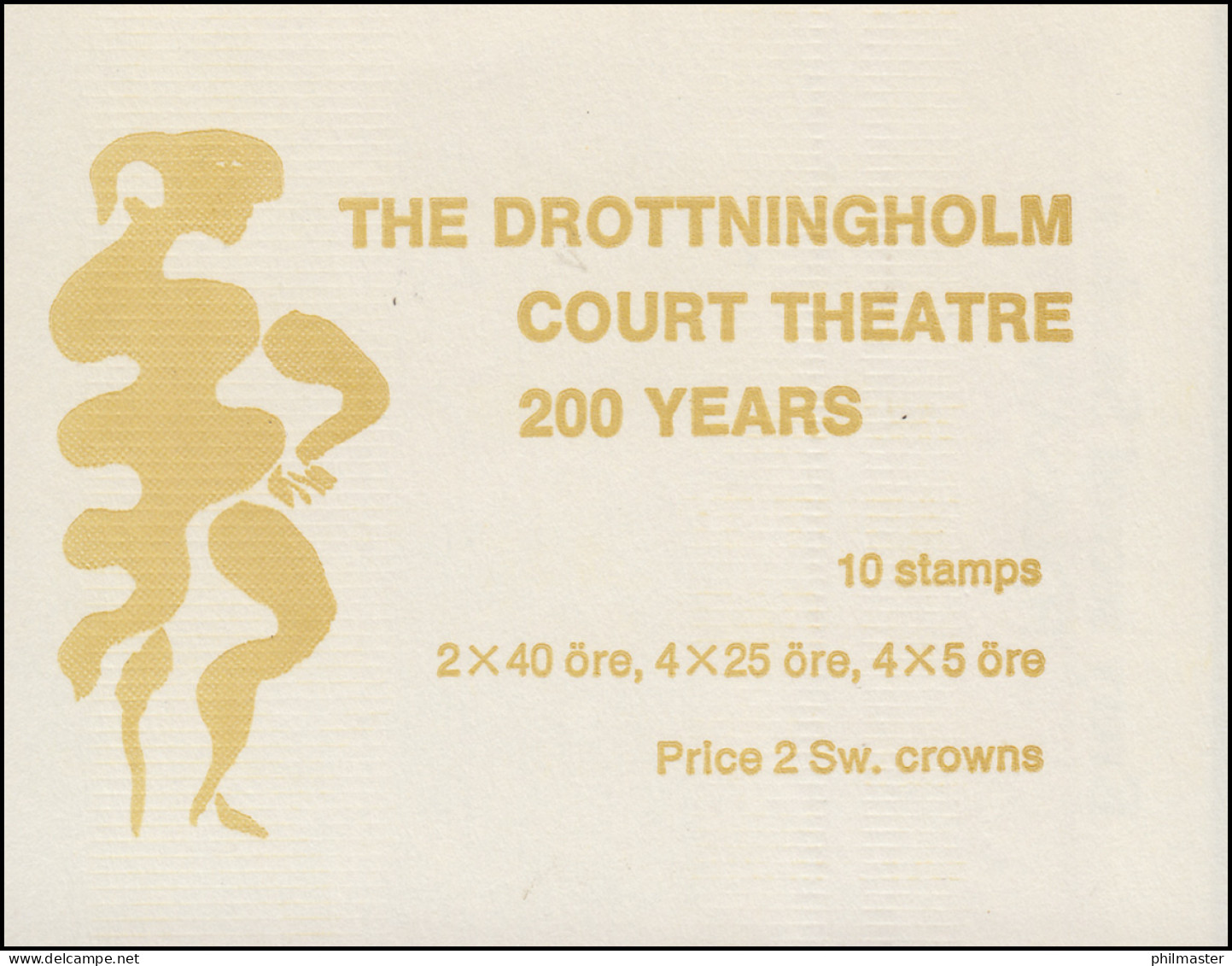 Markenheftchen 13II Theater Drottningholm (englisch), Teil-BZN Oben ** - Zonder Classificatie