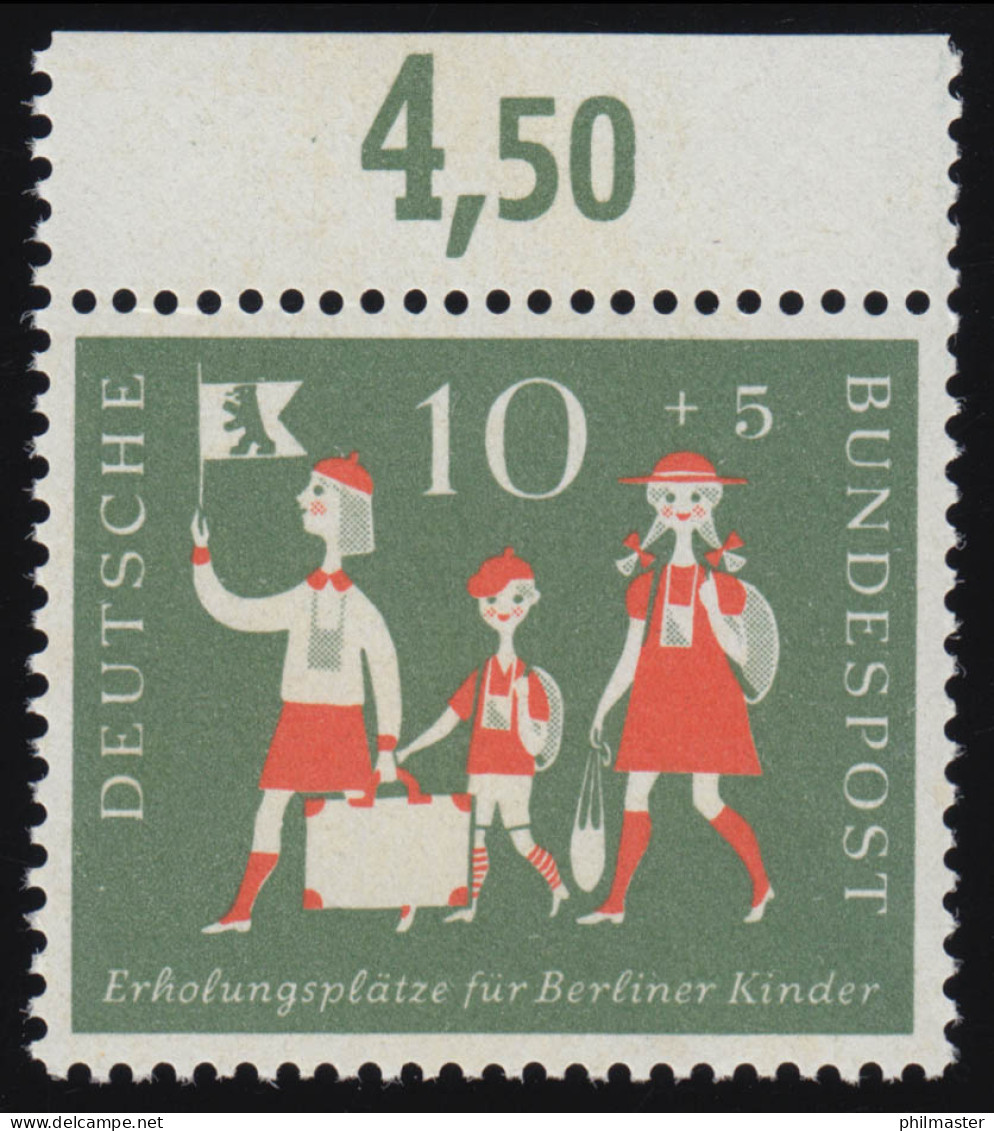 250 Berliner Kinder 10+5 Pf ** Oberrand - Unused Stamps