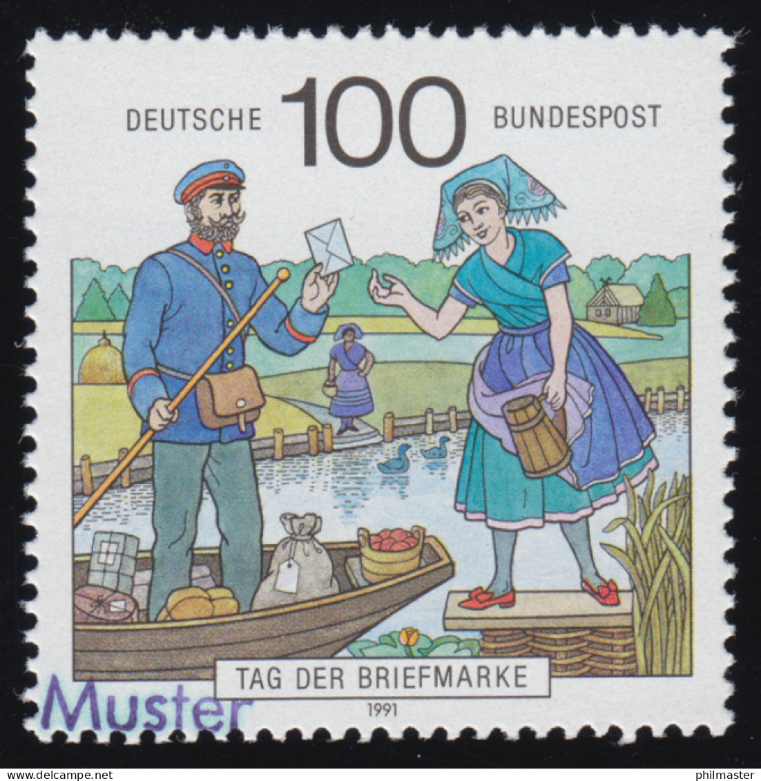 1570 Tag Der Briefmarke: Briefträger Im Spreewald, Muster-Aufdruck - Variétés Et Curiosités