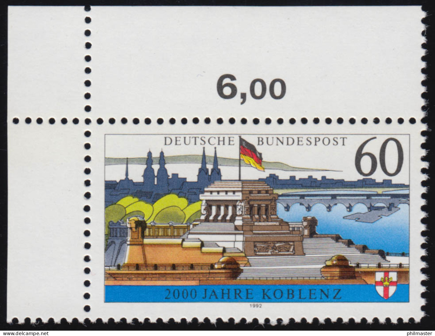 1583x Koblenz, Ohne Fluoreszenz, ** Ecke O.l. - Unused Stamps