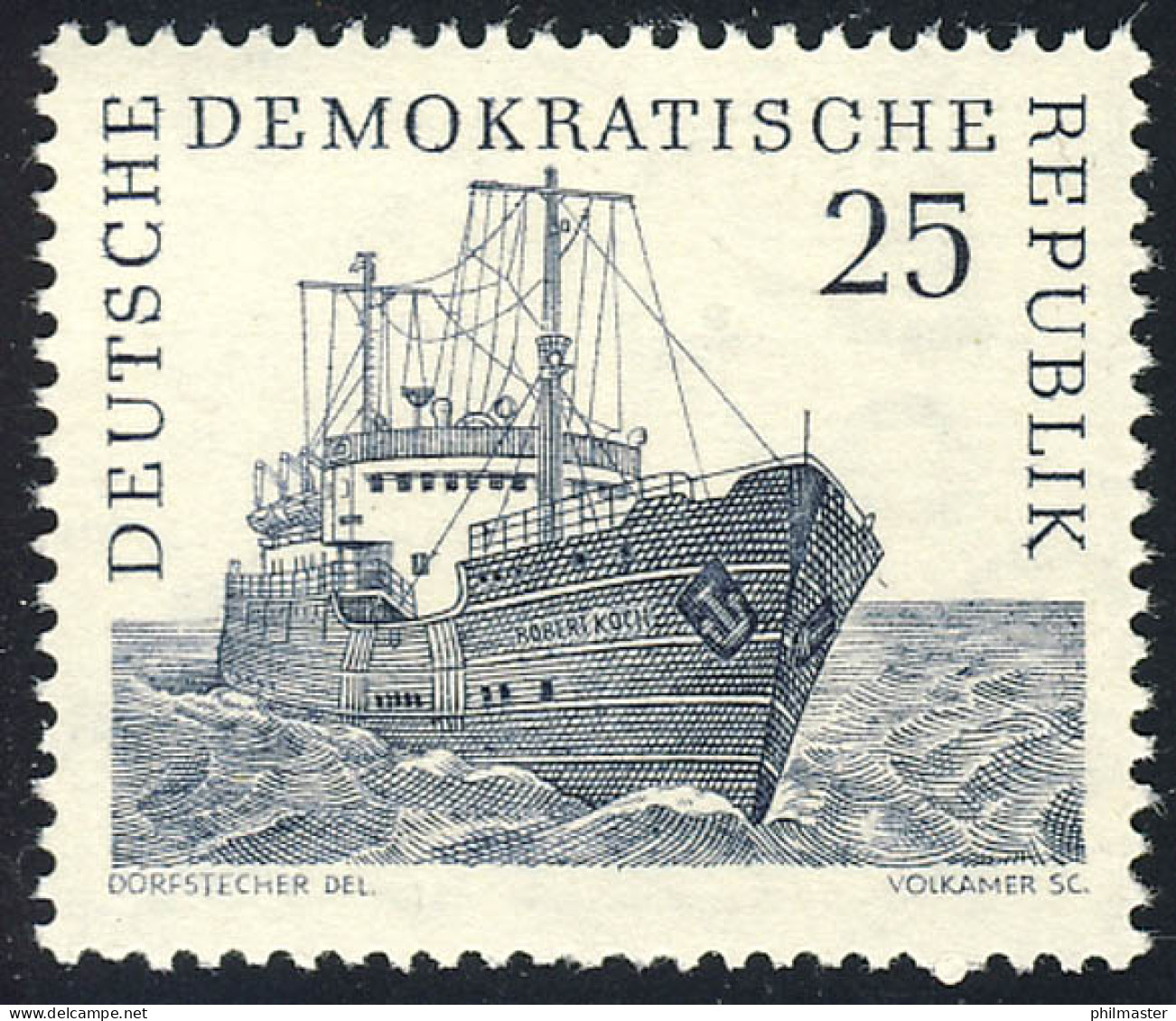 819 Hochseefischerei Fischereihilfsschiff 25 Pf ** - Unused Stamps