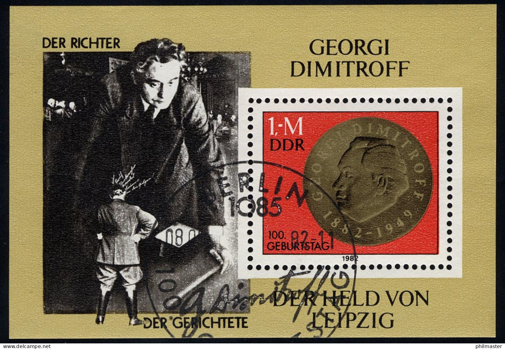 Block 68 Georgi Dimitrow 1982, ESSt Berlin - Oblitérés