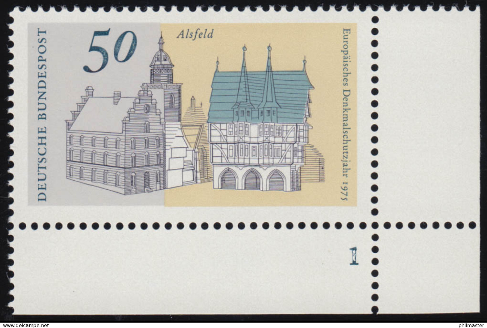 860 Europa 50 Pf Alsfeld ** FN1 - Neufs