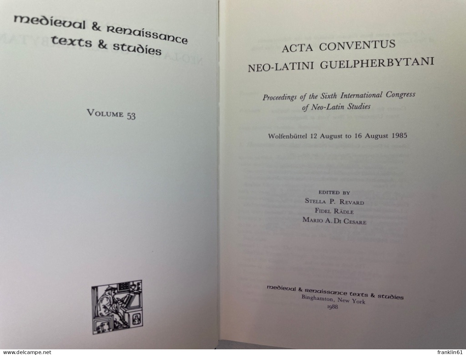 Acta Conventus Neo-Latini Guelpherbytana: - 4. 1789-1914
