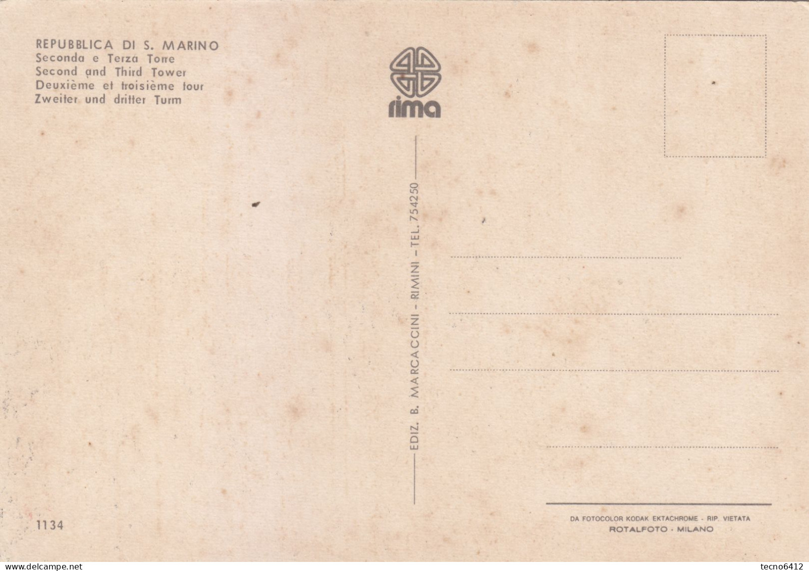 S.marino - Seconda E Terza Torre - Non Viaggiata - San Marino