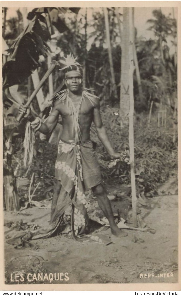 NOUVELLE CALEDONIE - Les Canaques - Folklore - Carte Postale Ancienne - Nuova Caledonia