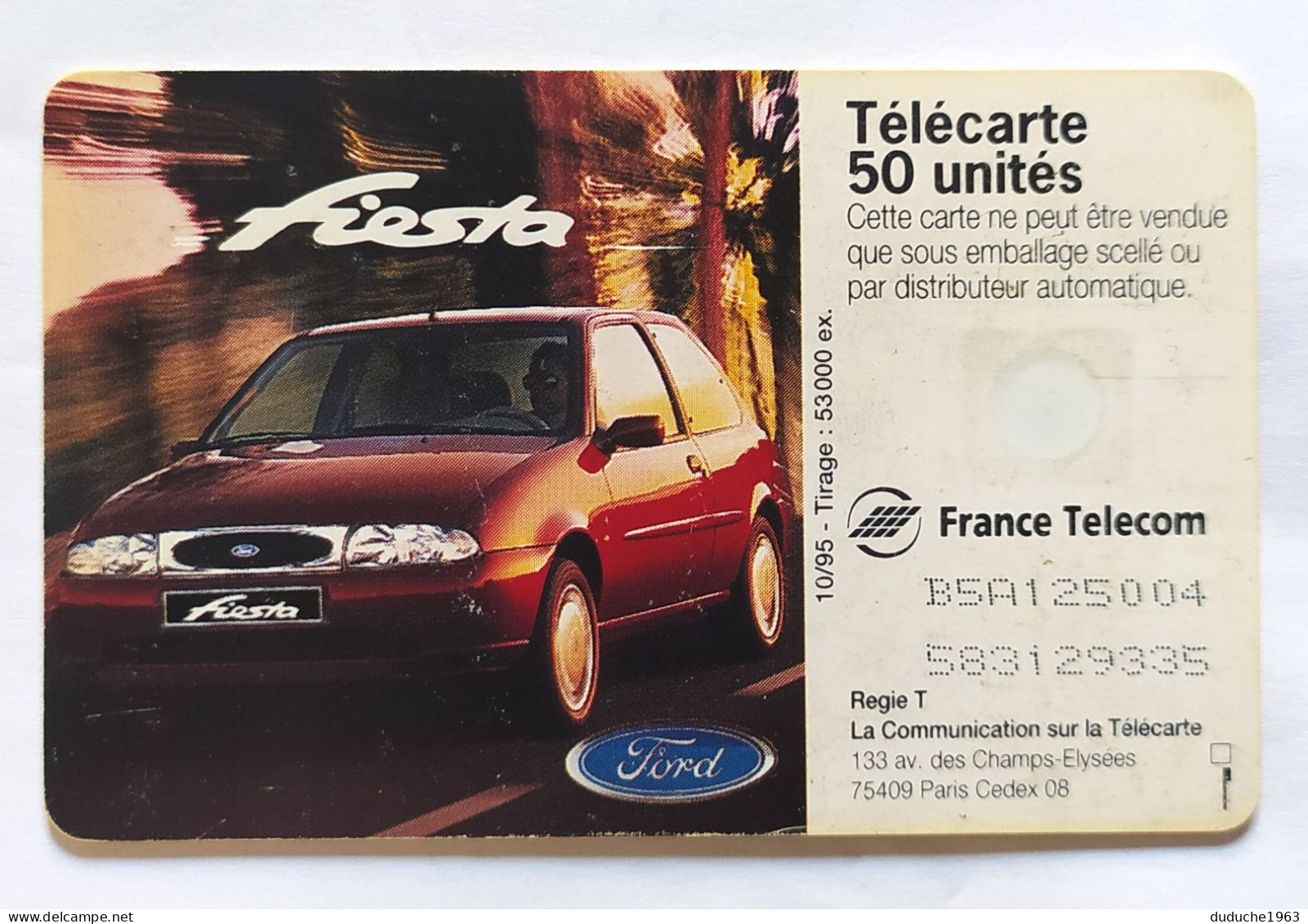 Télécarte France - Ford Fiesta - Non Classificati