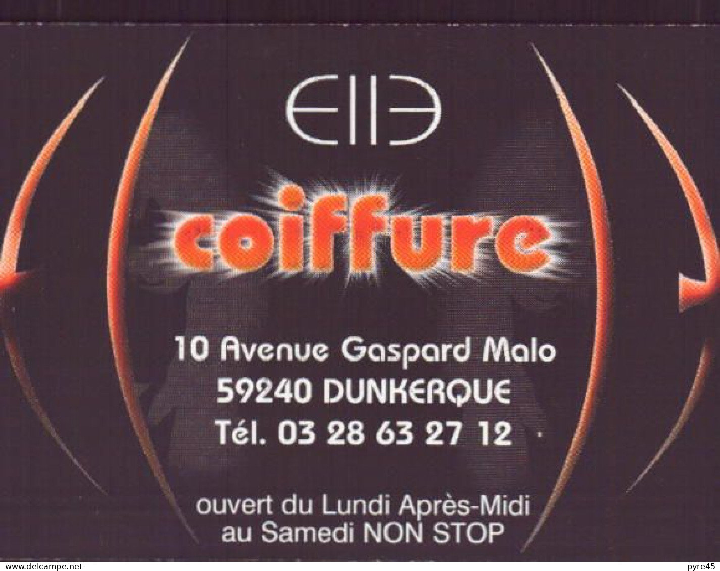 CARTE PUBLICITAIRE ELLE COIFFURE DIFUSION A BRAY DUNE ET DUNKERQUE - Visiting Cards