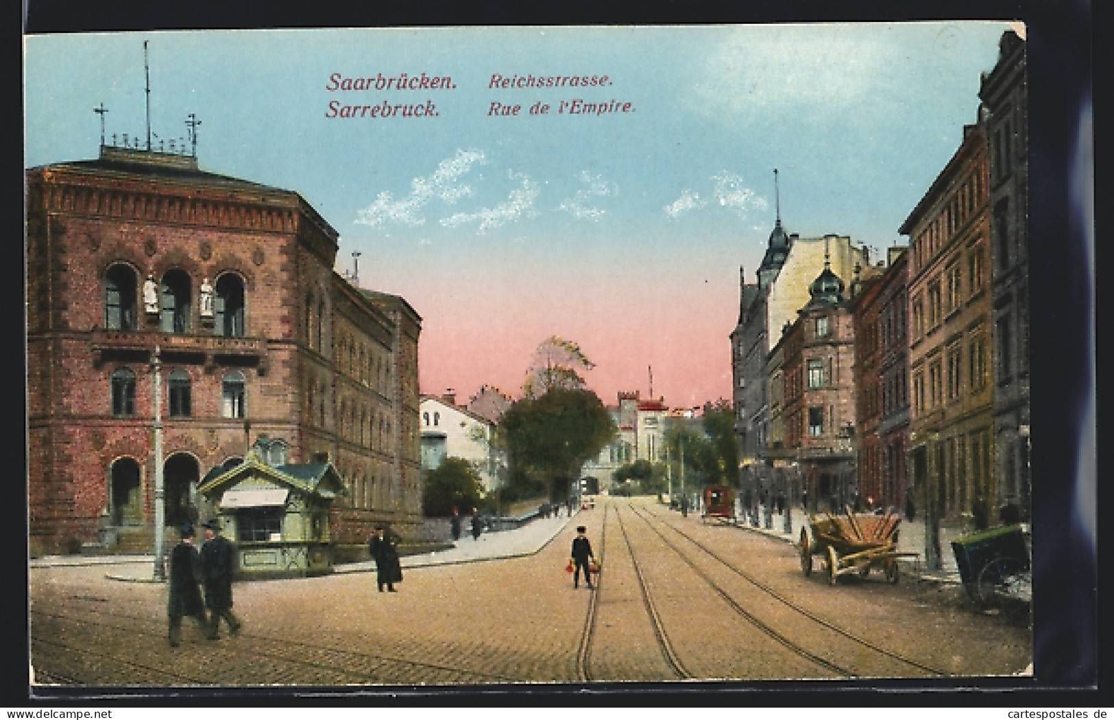AK Saarbrücken, Reichsstrasse Mit Passanten  - Saarbruecken