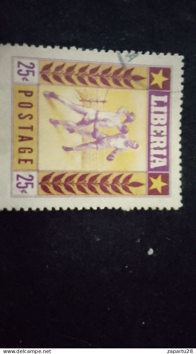 LİBERYA--1955   25 C      DAMGALI  SPORTS - Liberia