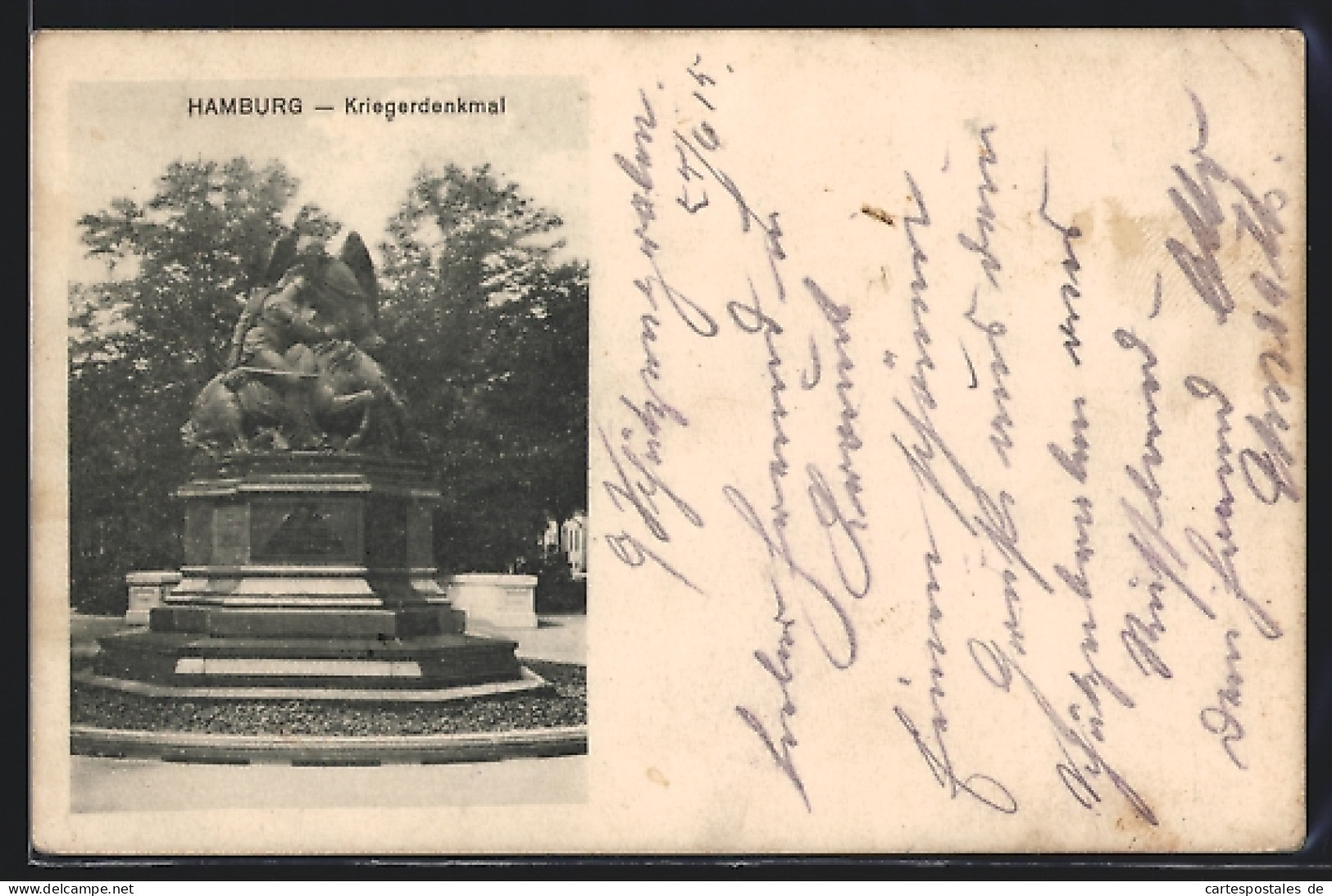 AK Hamburg-Neustadt, Kriegerdenkmal Im Park  - Mitte