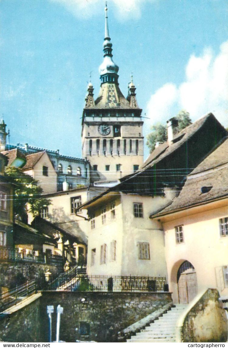 Postcard Romania Sighisoara Turnul Ceasului 1964 - Roumanie