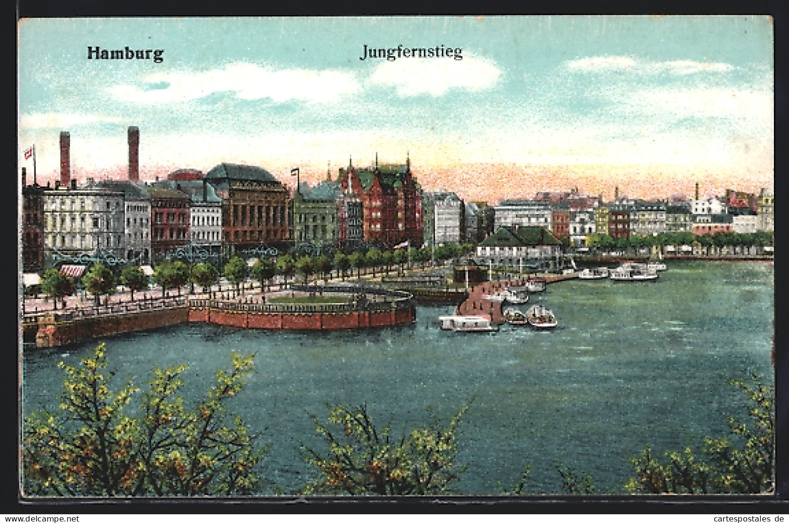 AK Hamburg-Neustadt, Jungfernstieg Am Wasser  - Mitte