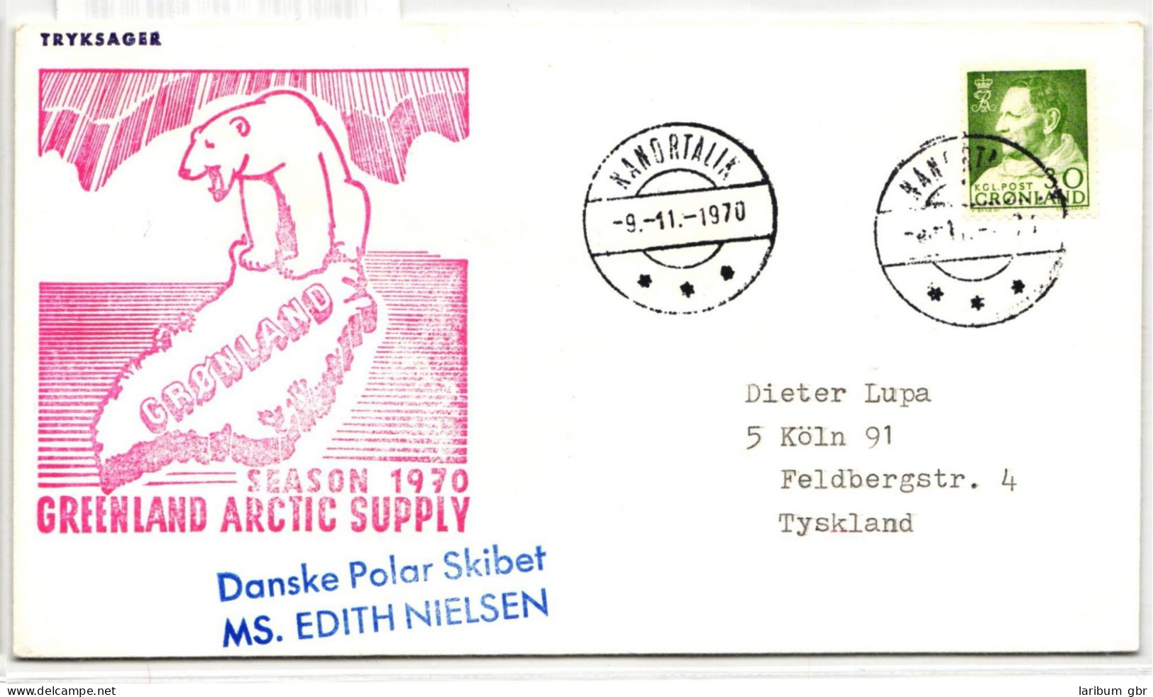 Grönland 71 Auf Brief Als Einzelfrankatur Arktis Expedition, MS Edith N. #IS043 - Otros & Sin Clasificación