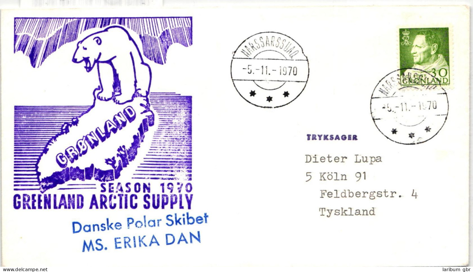 Grönland 71 Auf Brief Als Einzelfrankatur Arktis Expedition, MS Erika Dan #IS048 - Other & Unclassified