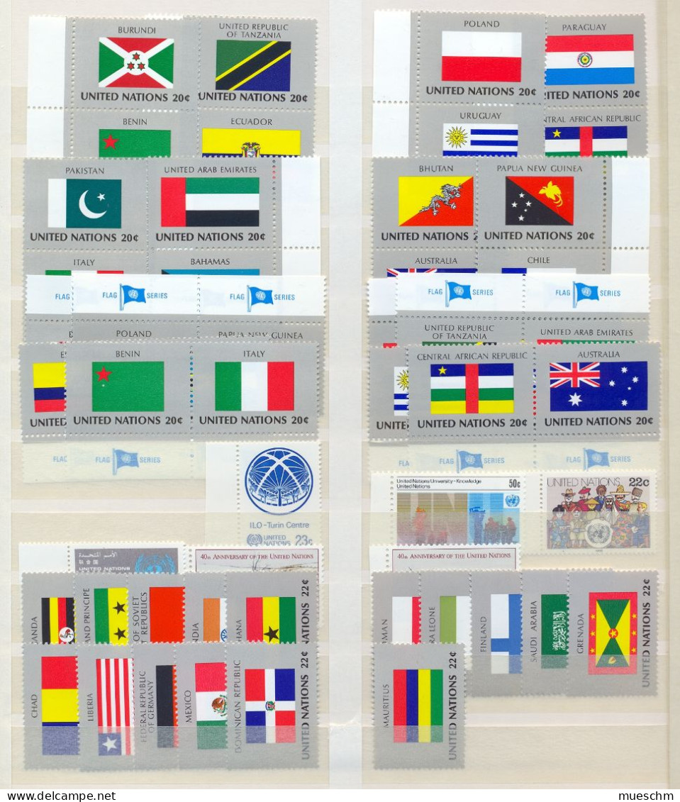 UNO New York, Jahrgänge 1981-1984, Postfrisch, Mi.366-465 (Flaggen Als Einzelmarken Oder Paare !) (8586E) - Ongebruikt