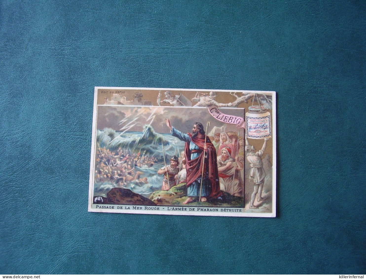 Original Old Card Chromo Liebig S 159 Scène Biblique  Passage De La Mer Rouge - Liebig