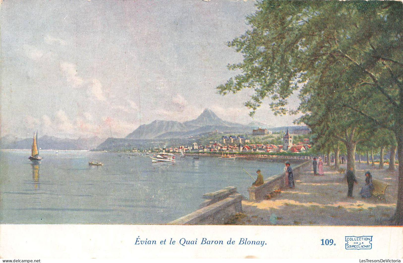 FRANCE - Evian Et Le Quai Baron De Blonay - Colorisé - Carte Postale Ancienne - Evian-les-Bains